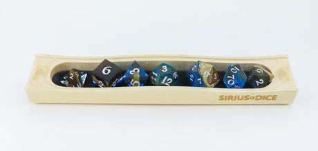 blue wooden dice