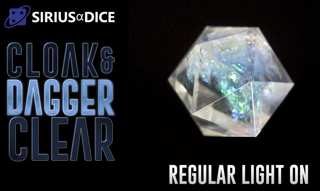 clear translucent sharp edge d20 dice