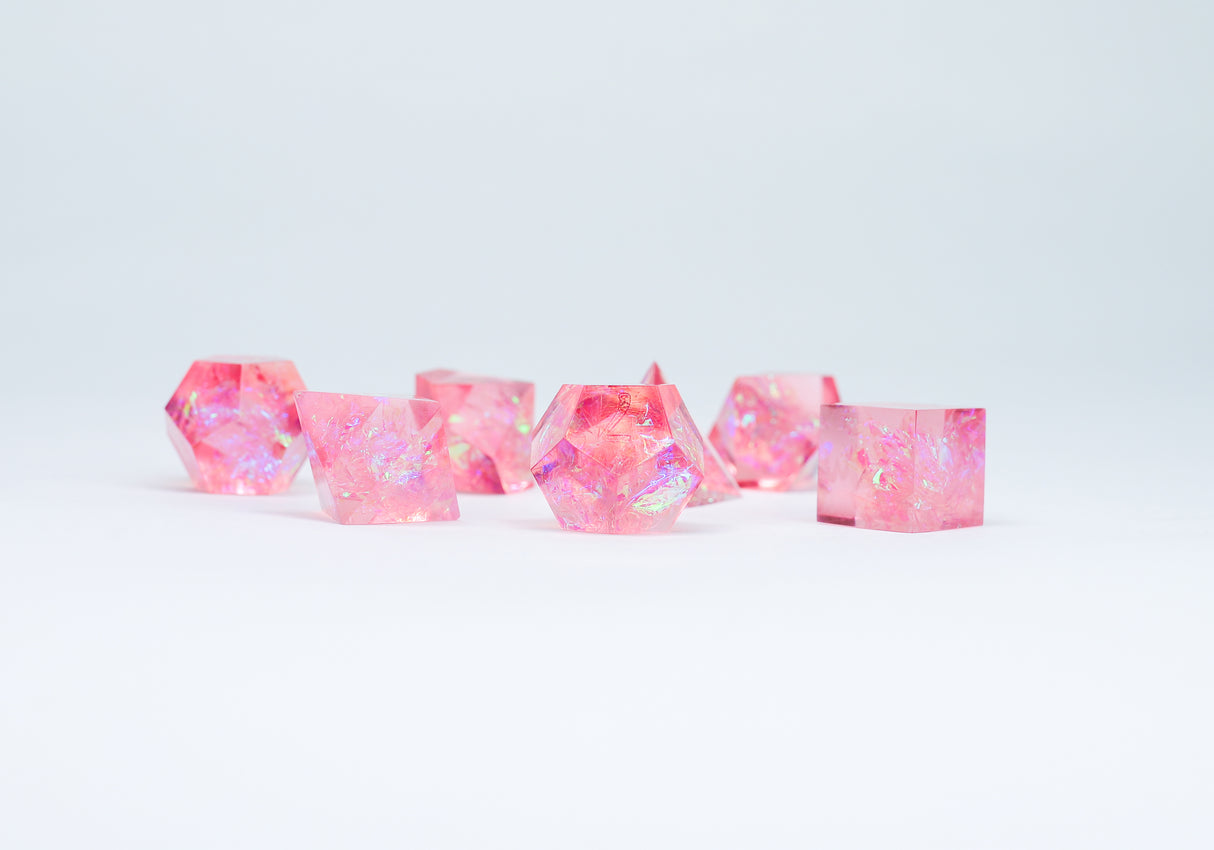pink sharp edge dice