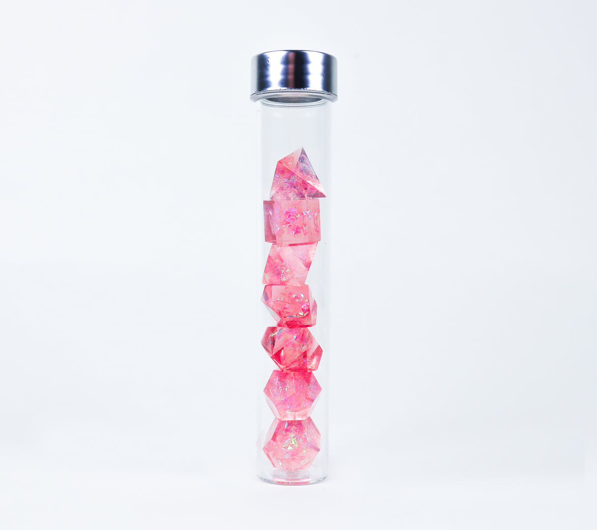 sharp edge pink dice set