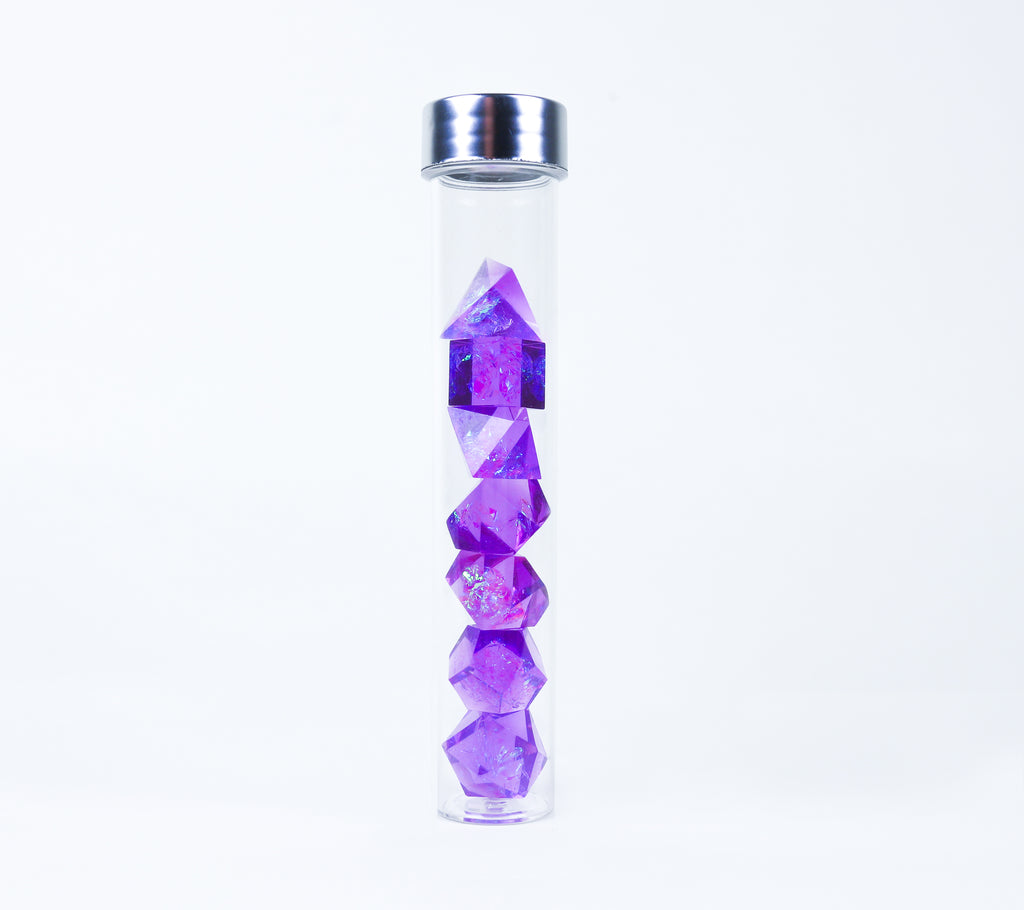 purple sharp edge uv dice set