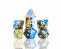 blue wooden dice