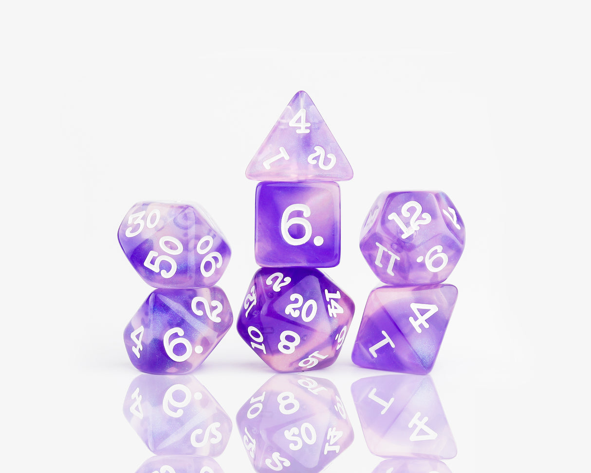 purple dnd dice set