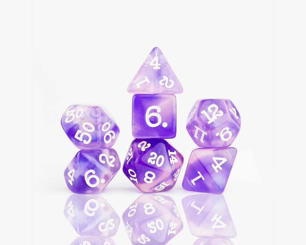 purple dnd dice set