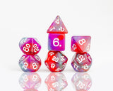 pink and red dice