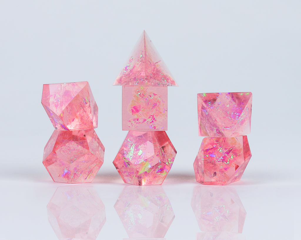pink sharp edge dice