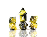 yellow black dice