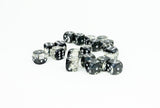 black glitter dice