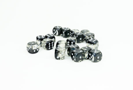 black glitter dice