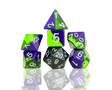 purple green dice