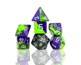 purple green dice