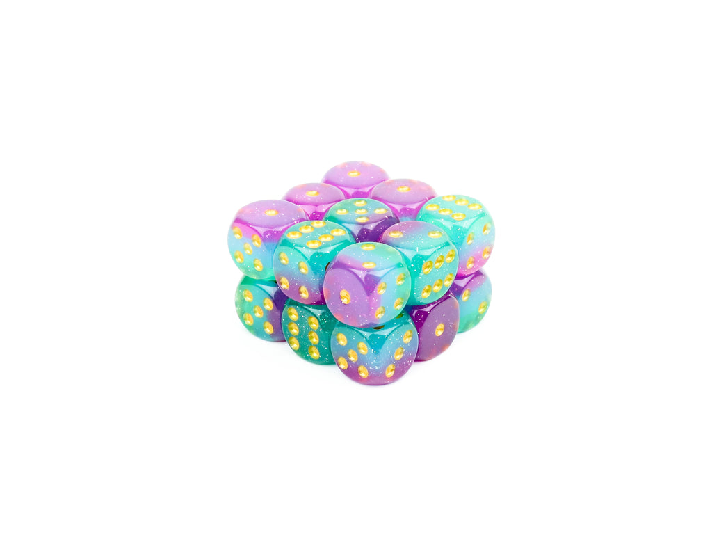 teal purple miniatures dice