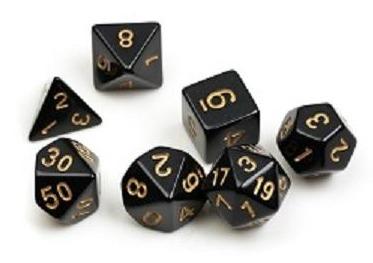 black and gold dice