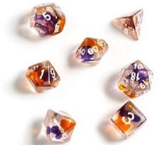 orange purple dice 
